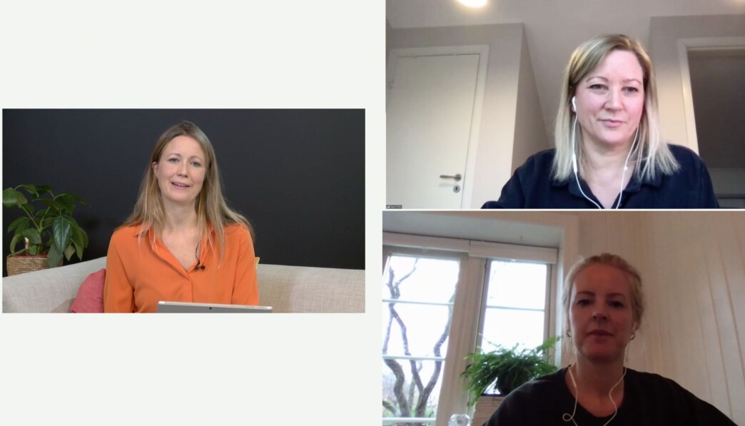 Programleder for seminaret Therese Manus stiller Hillevi Forsmann og Gøril Karlsen Thu spørsmål fra «salen». Programleder for seminaret Therese Manus stiller Hillevi Forsmann og Gøril Karlsen Thu spørsmål fra «salen».