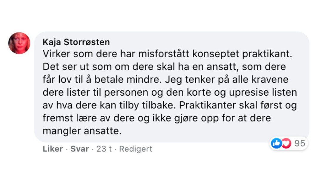 Kommentaren fra Dagbladet-journalisten har fått mange «likes». Kommentaren fra Dagbladet-journalisten har fått mange «likes».