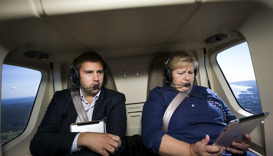 Bilde fra da Haakon Dagestad var pressejef for Erna Solberg. Bilde fra da Haakon Dagestad var pressejef for Erna Solberg.