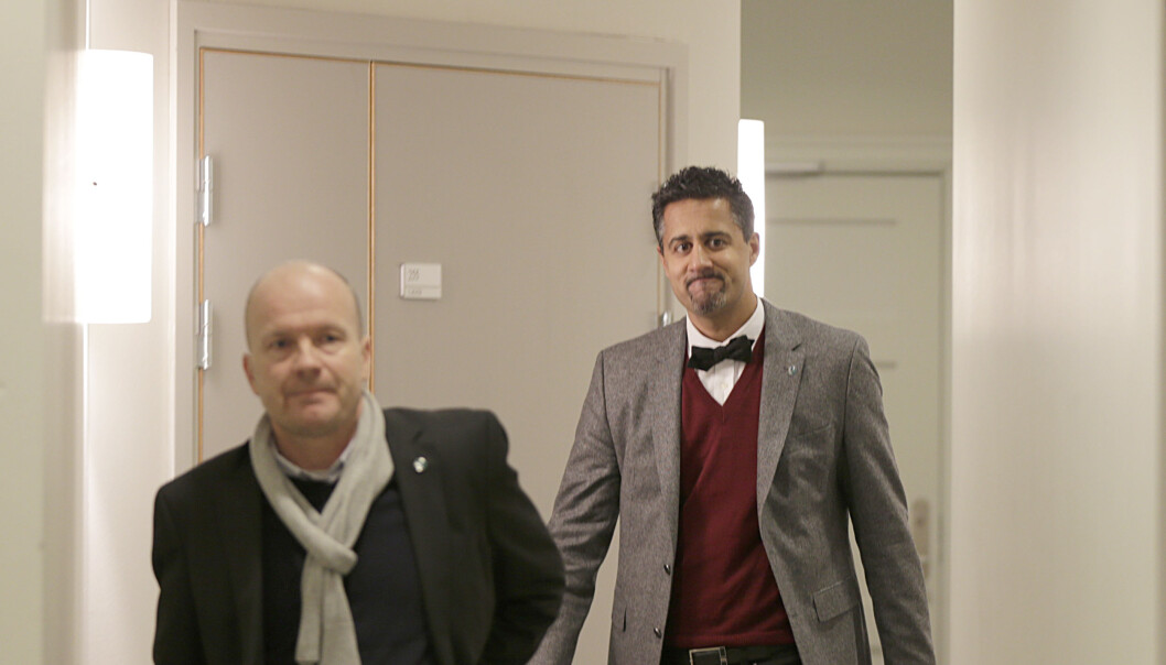 Kommunikasjonssjef Steinar Haugsvær i Venstre sier det er utfordrende å drive med langsiktig planlegging og komme med en strategi før valget når koronaen herjer i landet. Her er han sammen med Abid Raja. Kommunikasjonssjef Steinar Haugsvær i Venstre sier det er utfordrende å drive med langsiktig planlegging og komme med en strategi før valget når koronaen herjer i landet. Her er han sammen med Abid Raja.