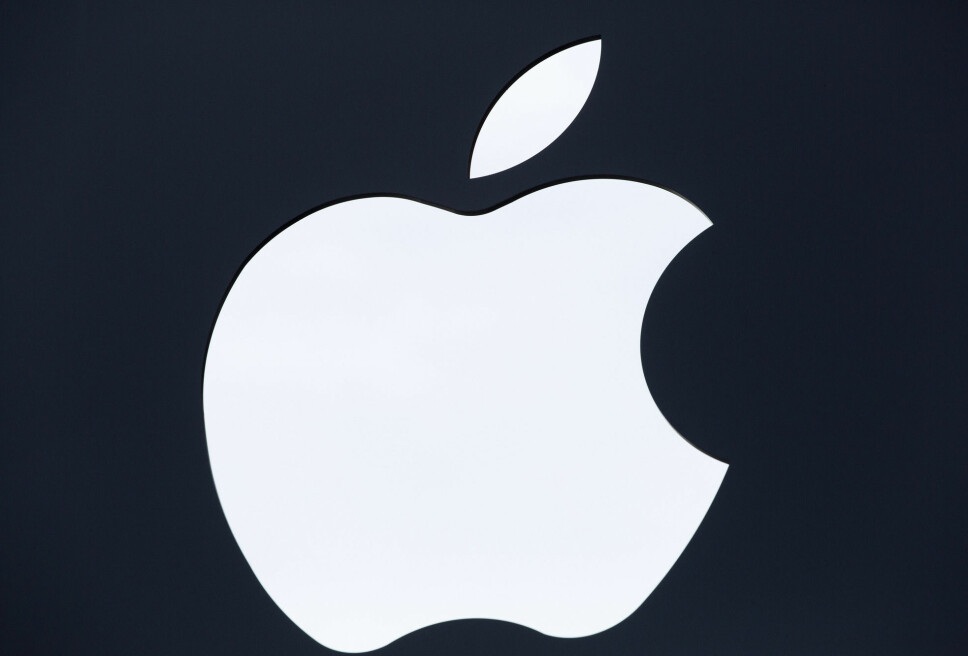 Apple logoen. (AP Photo/Mark Lennihan, File)