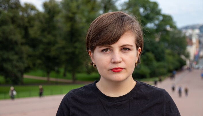 Edel-Marie Haukland ble provosert da hun så bildet av den lettkledde damen som ble brukt for å selge leiligheter. Edel-Marie Haukland ble provosert da hun så bildet av den lettkledde damen som ble brukt for å selge leiligheter.