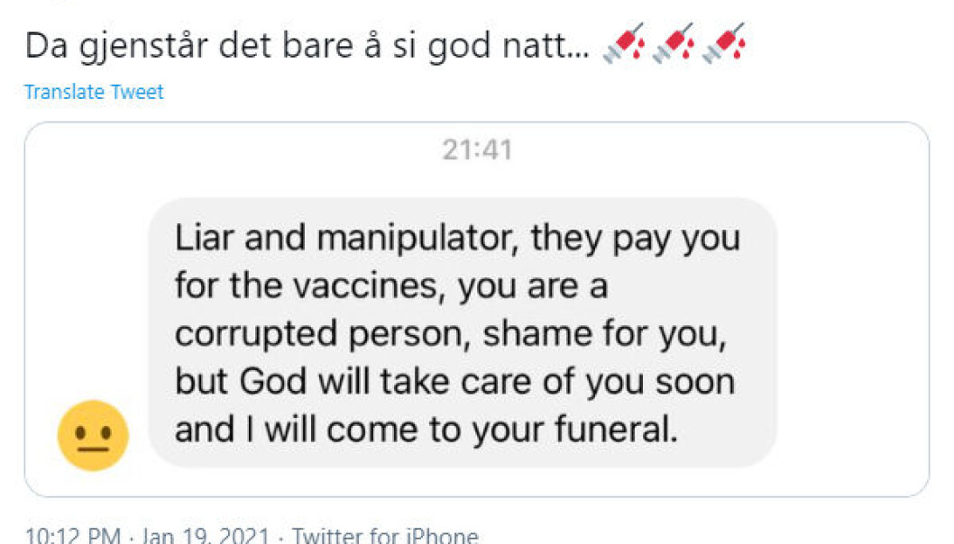 Kaveh Rashidi er en fastlege som driver folkeopplysning gjennom sosiale medier. Etter å ha delt informasjon om koronavaksinen ble han truet og trakassert av vaksinemotstandere. Kaveh Rashidi er en fastlege som driver folkeopplysning gjennom sosiale medier. Etter å ha delt informasjon om koronavaksinen ble han truet og trakassert av vaksinemotstandere.