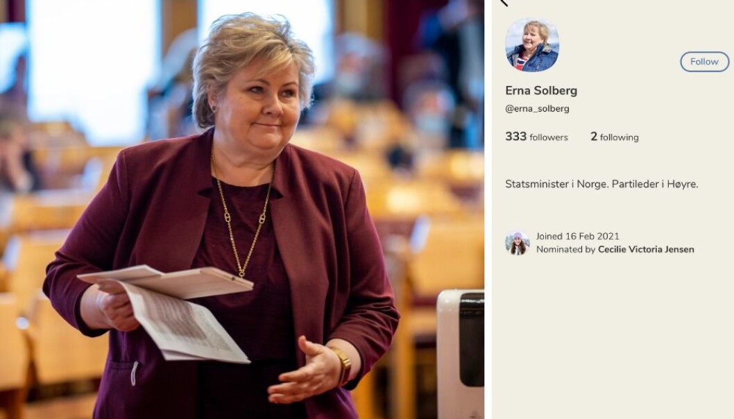 Statsministeren har hevet seg på Clubhouse-bølgen og har opprettet egen konto på det nye sosiale mediet Statsministeren har hevet seg på Clubhouse-bølgen og har opprettet egen konto på det nye sosiale mediet