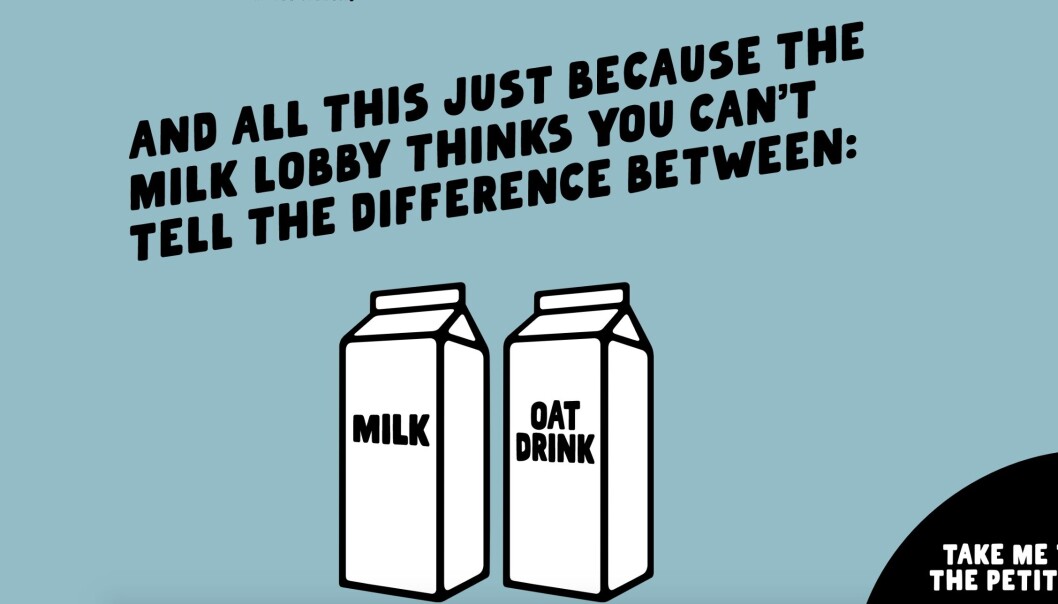 Det svenske merket Oatly har laget en global kampanje for å kjempe mot EUs «forslag 171». Det svenske merket Oatly har laget en global kampanje for å kjempe mot EUs «forslag 171».