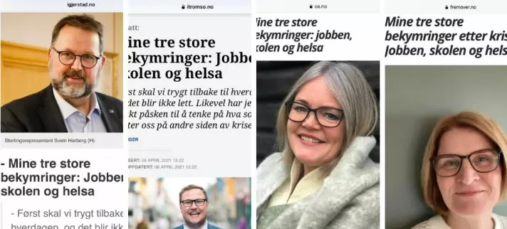 Felles uro i Høyre: Solgte inn likelydende leserbrev til aviser, framstilte de som unike leserbrev fra lokale kandidater