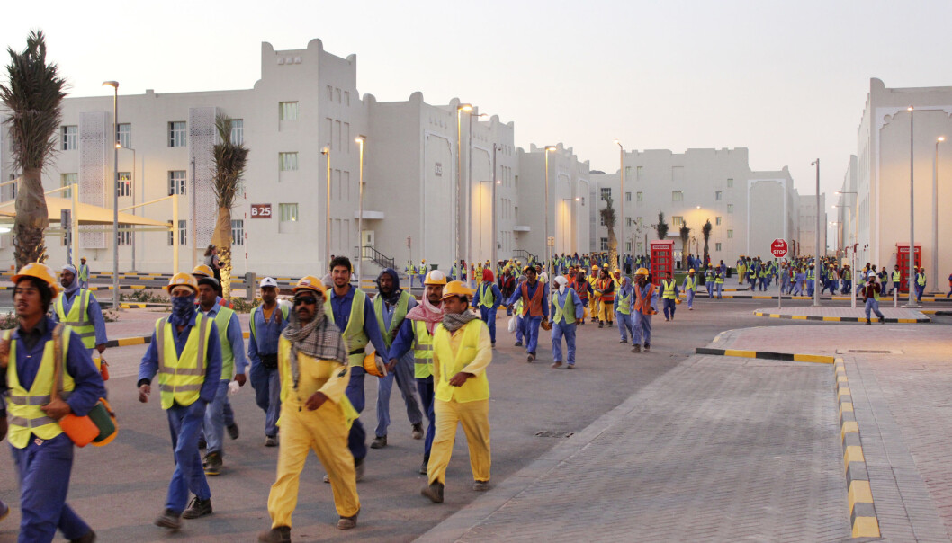 Labor City i Doha huser 70.000 arbeidere. Bildet er tatt under en omvisning i forbindelse med AIPS-kongressen i 2016. Foto: Magnus Aabech / NTB Labor City i Doha huser 70.000 arbeidere. Bildet er tatt under en omvisning i forbindelse med AIPS-kongressen i 2016. Foto: Magnus Aabech / NTB