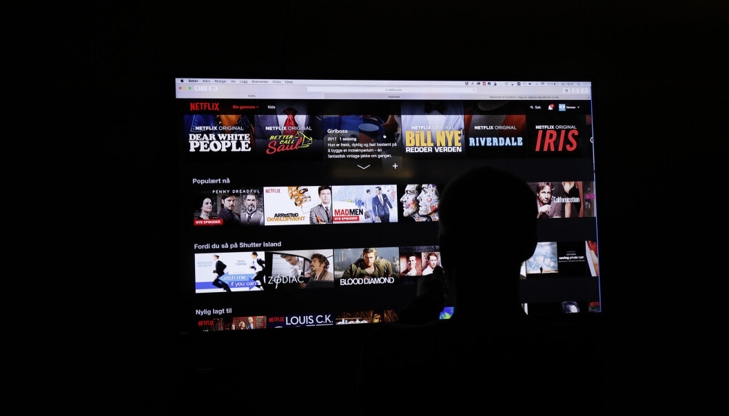 Strømmetjensten Netflix på en tv skjerm Foto: Terje Bendiksby / NTB Strømmetjensten Netflix på en tv skjerm Foto: Terje Bendiksby / NTB