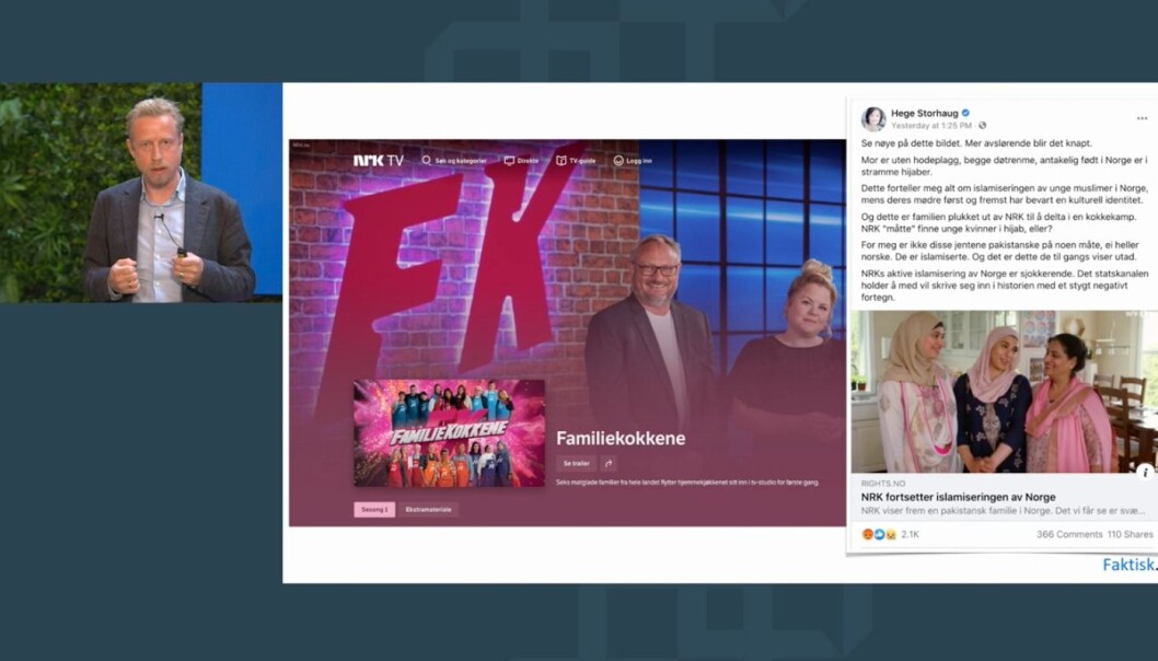 NRK ble også beskyldt for å driver snikislamisering på grunn av et tv-program hvor to jenter brukte hijab. NRK ble også beskyldt for å driver snikislamisering på grunn av et tv-program hvor to jenter brukte hijab.
