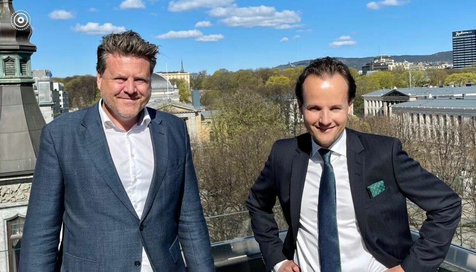 Managing partner Petter Meyer i rekrutteringsselskapet Meyerhaugen, sammen med ny partner Henrik Andersson.