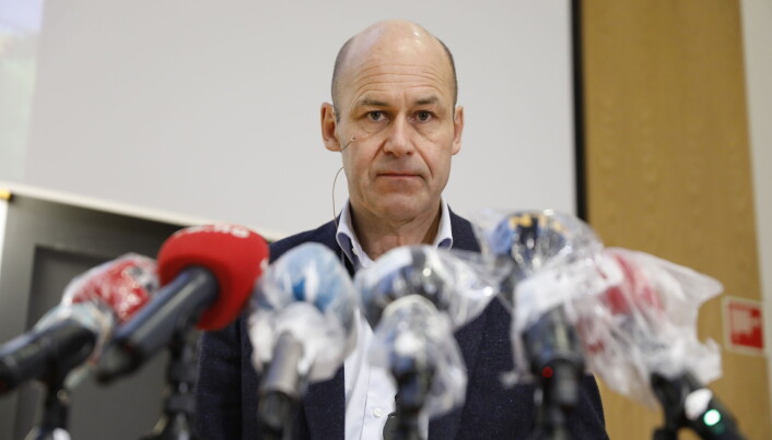 Her orienterer administrerende direktør Øystein Mæland orienterer om situasjonen på Akershus universitetssykehus (Ahus) ifm koronasituasjonen. Foto: Ole Berg-Rusten / NTB Her orienterer administrerende direktør Øystein Mæland orienterer om situasjonen på Akershus universitetssykehus (Ahus) ifm koronasituasjonen. Foto: Ole Berg-Rusten / NTB