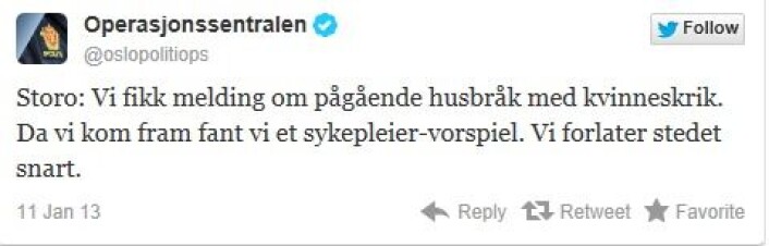 En av mange humoristiske tweets En av mange humoristiske tweets