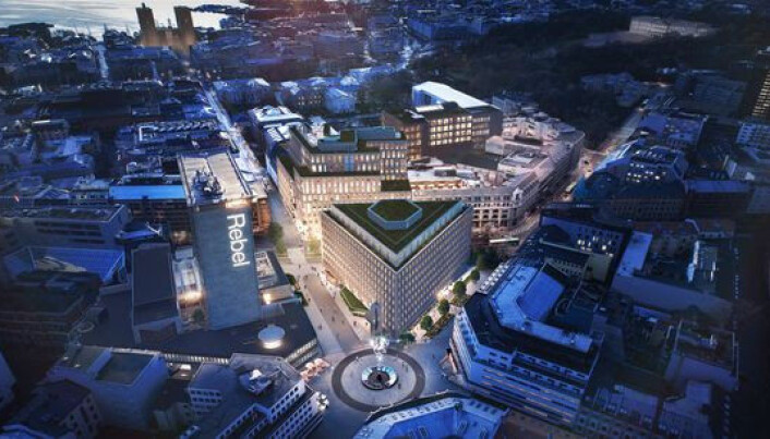Slik ser arkitekten for seg at bygget vil se ut når alt er klart. Slik ser arkitekten for seg at bygget vil se ut når alt er klart.