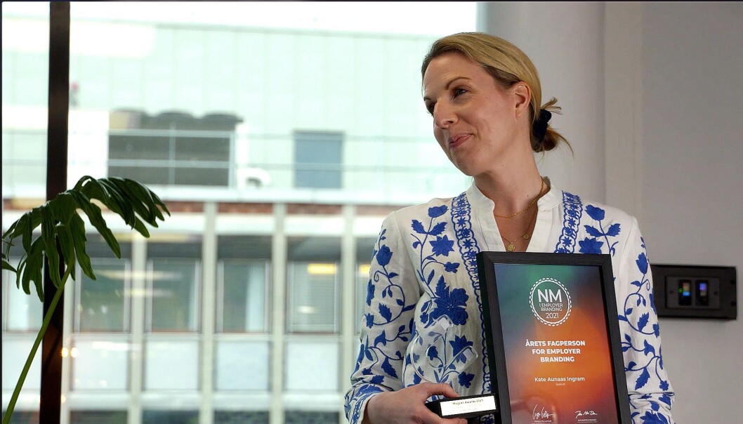 – Jeg er veldig glad for at det settes så stort fokus på dette, sier Kate Aunaas Ingram under Magnet Awards. Tirsdag ble hun tildelt prisen som årets fagperson innen employer branding. – Jeg er veldig glad for at det settes så stort fokus på dette, sier Kate Aunaas Ingram under Magnet Awards. Tirsdag ble hun tildelt prisen som årets fagperson innen employer branding.