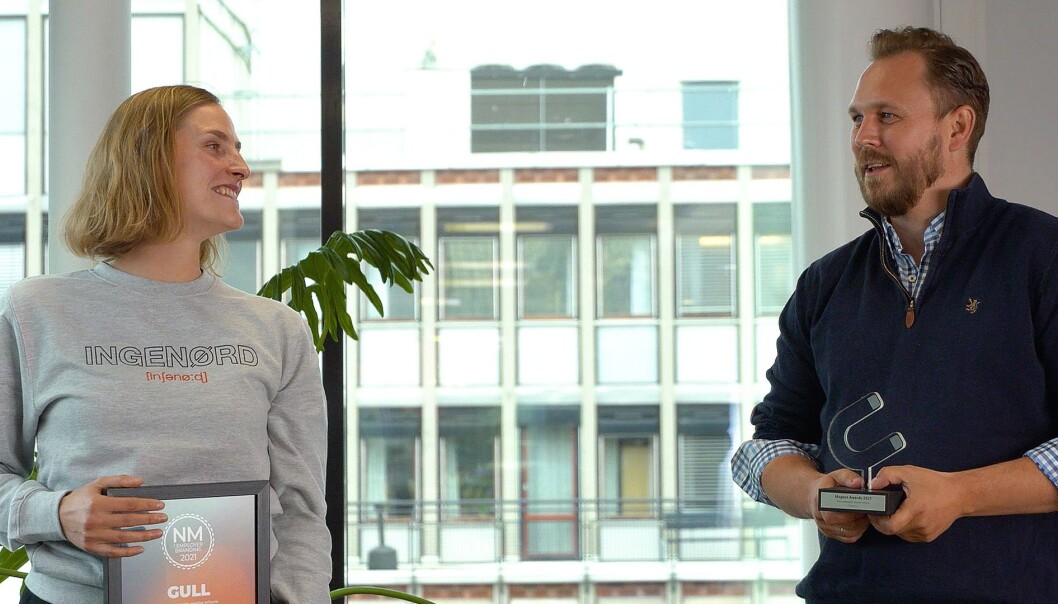 Ragnhild Heggem Fagerheim og Ole Emil Johnsen fra COWIs kommunikasjonsteam tok i mot prisen for «årets kampanje overfor erfarne» under Magnet Awards tirsdag 08.juni 2021. Ragnhild Heggem Fagerheim og Ole Emil Johnsen fra COWIs kommunikasjonsteam tok i mot prisen for «årets kampanje overfor erfarne» under Magnet Awards tirsdag 08.juni 2021.