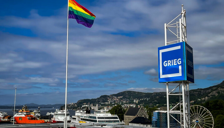 Hos Grieggruppen i Bergen vaier Pride-flagget i juni.