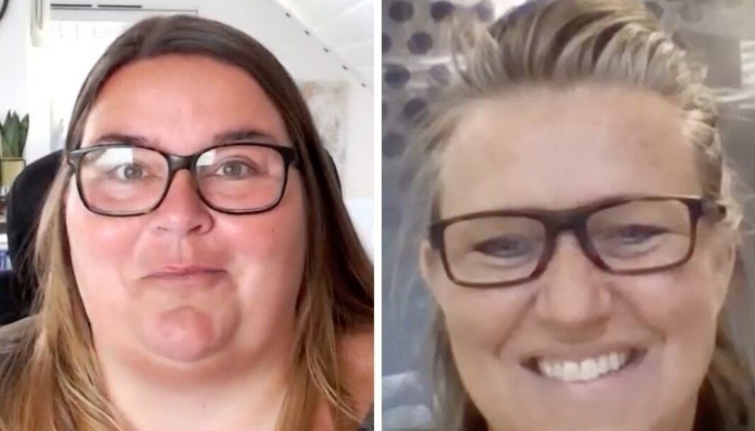Fra webinaret om hvordan en offentlig etat jobber med sosiale medier. Fv. Astrid Valen-Utvik og Mia Kolbeinsen. Fra webinaret om hvordan en offentlig etat jobber med sosiale medier. Fv. Astrid Valen-Utvik og Mia Kolbeinsen.
