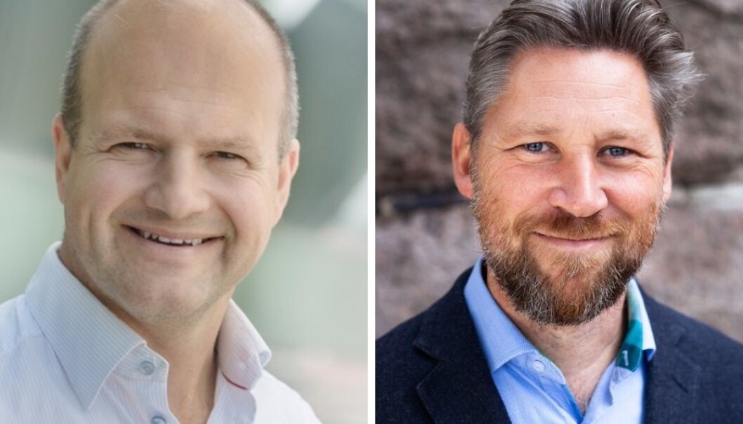 Spill- og teknologiselskapet kjøper Strossle. Fv. Patrik Fagerlund og Håkon Tillier. Spill- og teknologiselskapet kjøper Strossle. Fv. Patrik Fagerlund og Håkon Tillier.