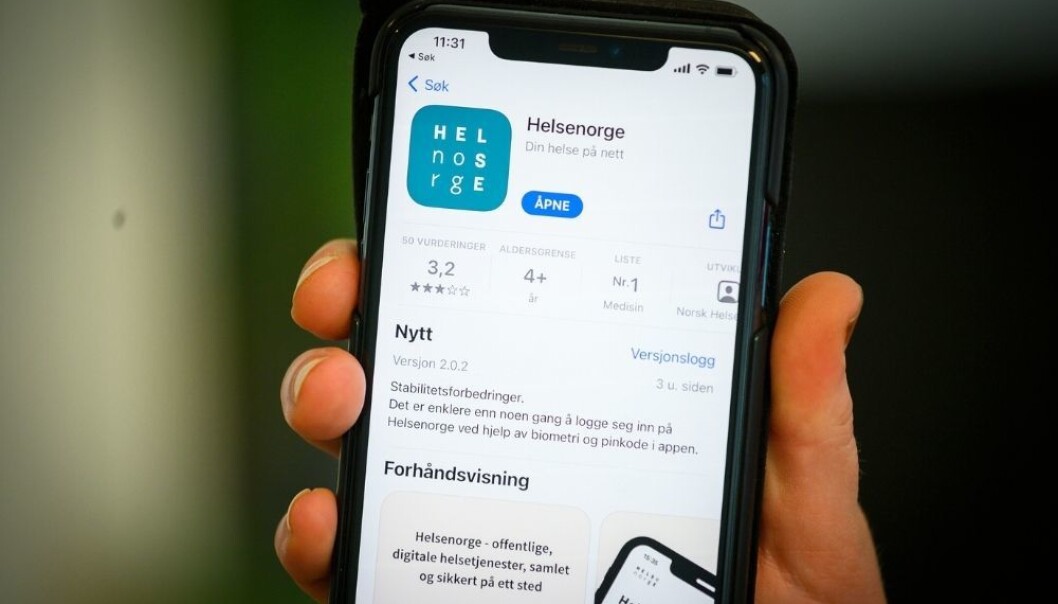 Slik er designet til helse-Norges nye app. Slik er designet til helse-Norges nye app.
