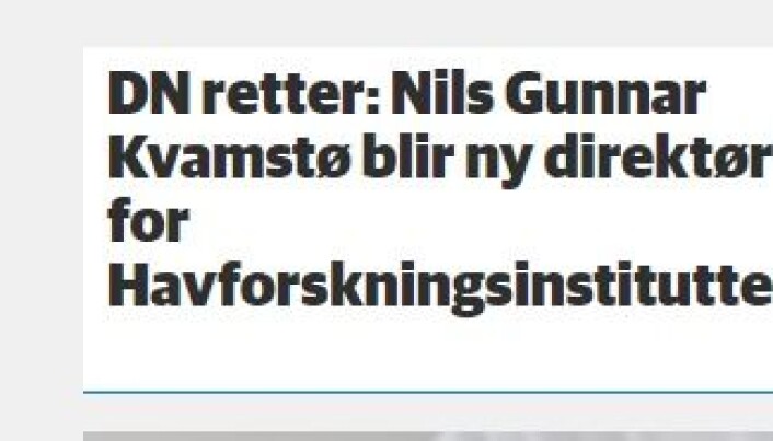 Slik ser det ut på DNs front dagen etter blemmen Slik ser det ut på DNs front dagen etter blemmen
