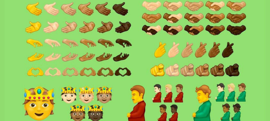 «Pregnant Man» og håndtrykk i ulike hudtoner, er noen av Emoji-nyhetene som er forventet