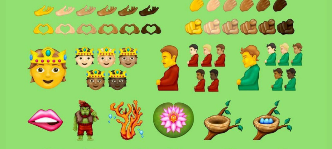 «Pregnant Man» og håndtrykk i ulike hudtoner, er noen av Emoji-nyhetene som er forventet