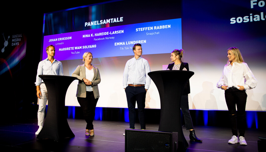 Johan Erikson, Linkedin. Nina K. Hareide-Larsen, Facebook Norge. Steffen Rabben, SnapChat. Emma Lundgren, TikTok Nordics, Margrethe Wam Solvang, YouTube. Johan Erikson, Linkedin. Nina K. Hareide-Larsen, Facebook Norge. Steffen Rabben, SnapChat. Emma Lundgren, TikTok Nordics, Margrethe Wam Solvang, YouTube.