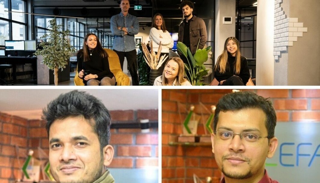 A2Ns nyansatte i Oslo (f.v) Lisa Skovdahl, Thomas Langseth (daglig leder), Eileen MC Cready, Melissa Reisersen Tørring, Mahdi El Mou og Kim Mu, og byråets nyansatte i Dhaka teamet Adil Hasan og Tushan Kumar Gosh A2Ns nyansatte i Oslo (f.v) Lisa Skovdahl, Thomas Langseth (daglig leder), Eileen MC Cready, Melissa Reisersen Tørring, Mahdi El Mou og Kim Mu, og byråets nyansatte i Dhaka teamet Adil Hasan og Tushan Kumar Gosh