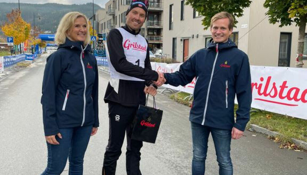 Kristin Almås, sponsoransvarlig i Grilstad og Terje Sørnes, salgsdirektør i Grilstad er svært glade for å kunne bidra til at Emil Iversen blir verdens beste skiløper.
