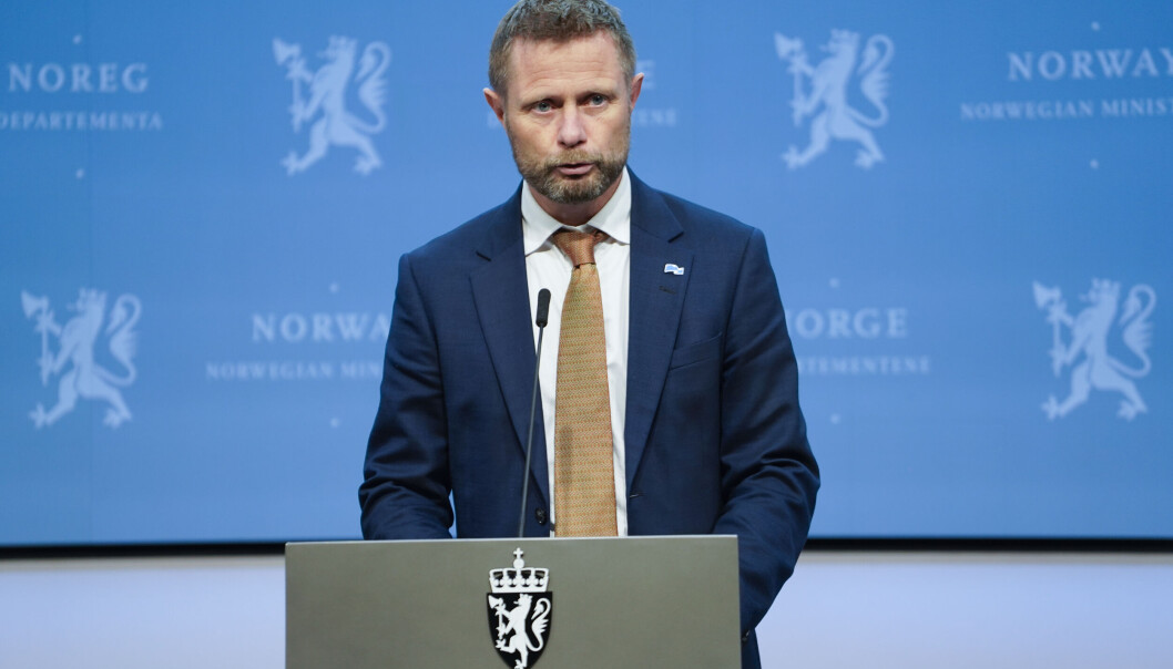 Helseminister Bent Høie på en av mange pressekonferanser om koronasituasjonen Foto: Ali Zare / NTB Helseminister Bent Høie på en av mange pressekonferanser om koronasituasjonen Foto: Ali Zare / NTB