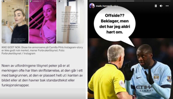 Dette postet Mads Hansen på sin instastory etter Forbrukertilsynets orienteringsbrev ble kjent. Dette postet Mads Hansen på sin instastory etter Forbrukertilsynets orienteringsbrev ble kjent.