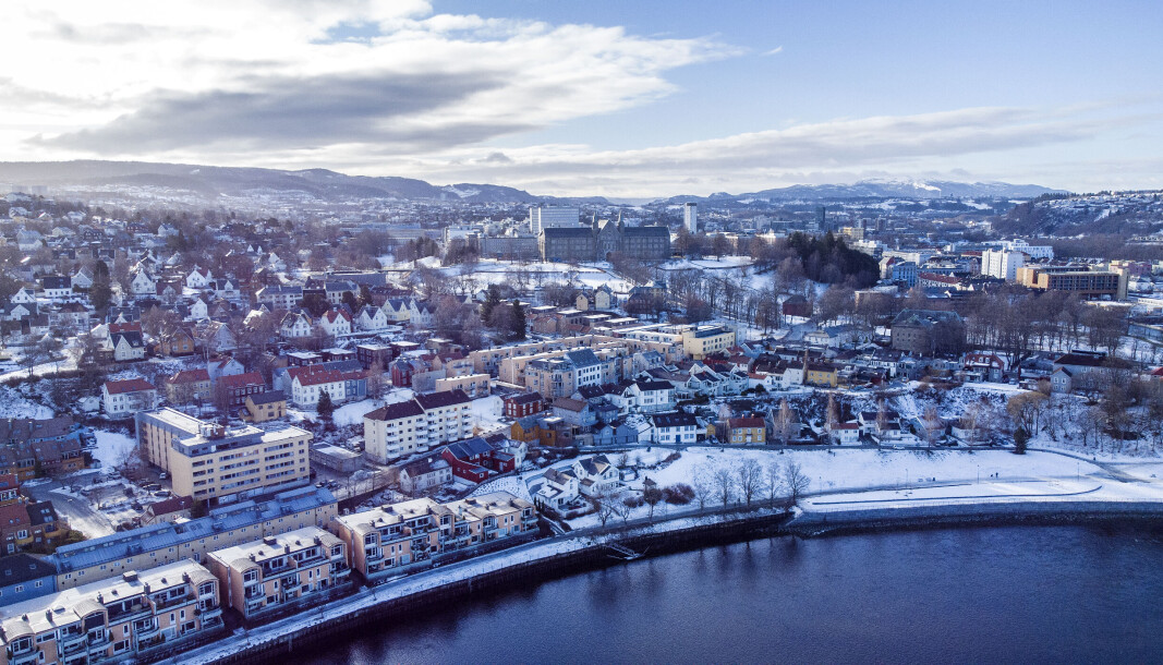 Dronebilder av Bakklandet og NTNU i Trondheim. Dronebilder av Bakklandet og NTNU i Trondheim.