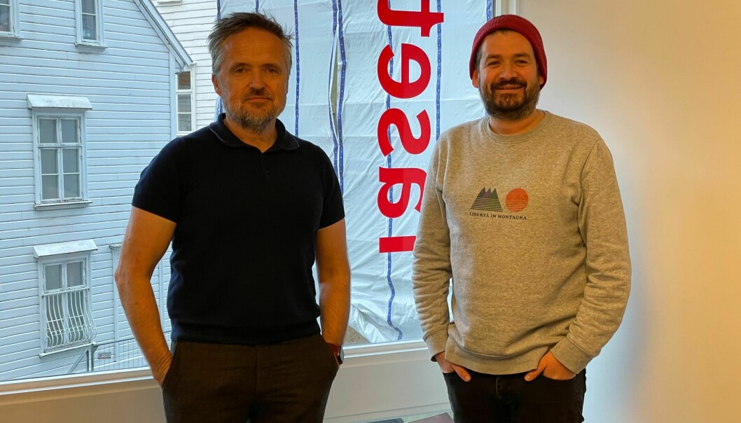 Byråleder Pål Hjort Berge og Kyrre Edquist-Hansen i Fasetts lokaler i Stavanger.