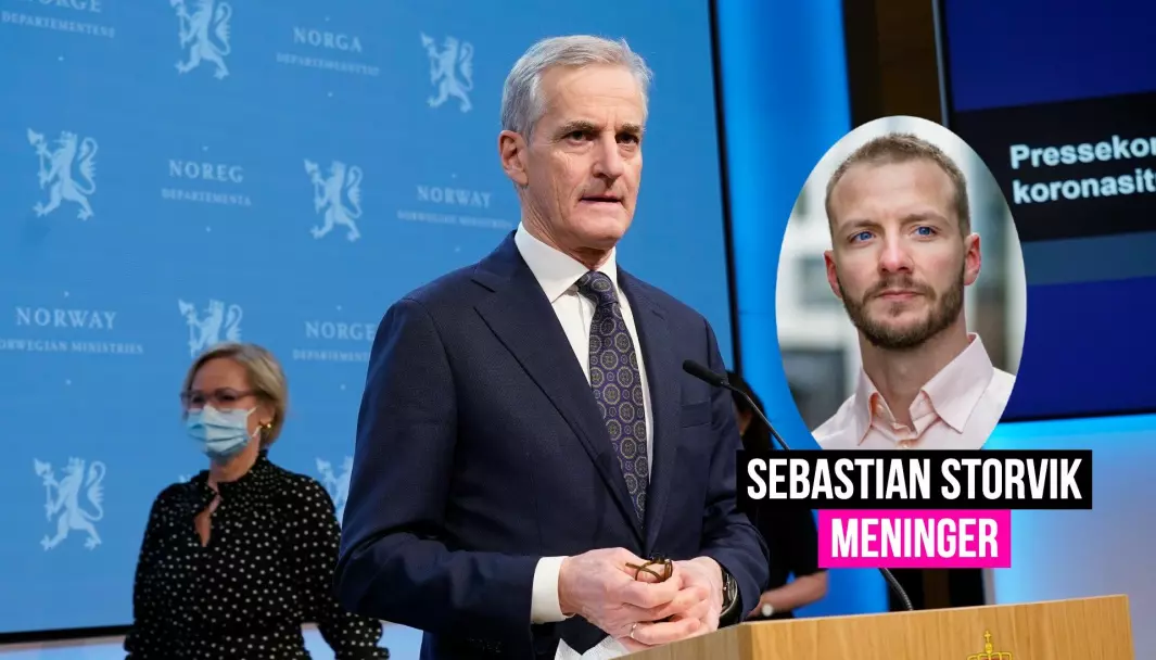 Helse- og omsorgsminister Ingvild Kjerkol og statsminister Jonas Gahr Støre under en pressekonferanse om koronasituasjonen 13. januar.