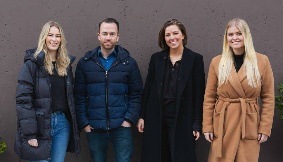 Tonje Eckholdt (f.v.) var tilbake i selskapet høsten 2021 etter et opphold hos Sparebank 1, Morten Christiansen, Kine Krogstad og Frida Elise Hagen.