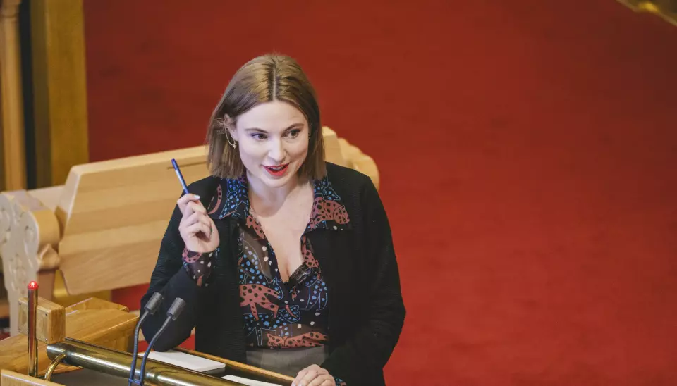 Oslo 20220105. Sofie Marhaug (Rødt) under Stortingets spørretime i Stortinget i Oslo.Foto: Stian Lysberg Solum / NTB
