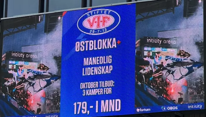 Dette fylte storskjermen i Trondheim før kampen mellom RBK og LSK før helgen.