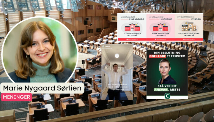 Marie Nygaard Sørlien drar frem flere eksempler på valgkamp i Danmark.