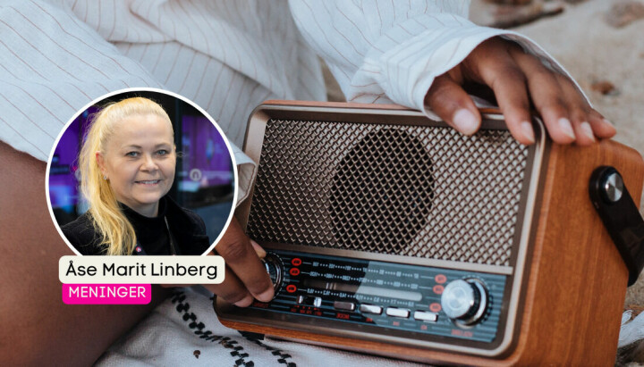Åse Marit Linberg og en radio