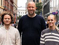 Den nye KOM24-redaksjonen med Isak Egge Brønseth, Yngve Garen Svardal og Ellen Høiby.
