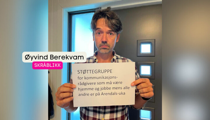 Øyvind Berekvam mener han har det helt fint hjemme, uten å dra på Arendalsuka. På LinkedIn delte han sin støtte til andre som ikke er i Arendal.