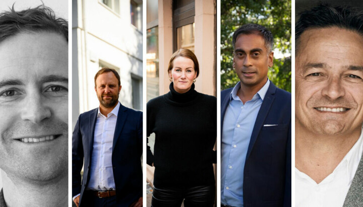 Det er tøffe tider i norsk reklamebransje for tiden. Det bekrefter alle byråtoppene som KOM24 snakker med. Fra venstre: Peder Mittet, Sindre Beyer, Therese Becke, Eddie D'Sa og Thomas Høgebøl.