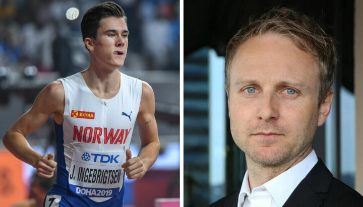 Espen Skoland (til høyre) er partner og CEO i NPG Sport & Communication, og samarbeider med Ingebrigtsen-brødrene. Til venstre er Jakob Ingebrigtsen.