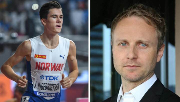 Espen Skoland (til høyre) er partner og CEO i NPG Sport & Communication, og samarbeider med Ingebrigtsen-brødrene. Til venstre er Jakob Ingebrigtsen.