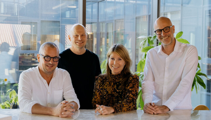 Fra venstre: Pelle Josephson (ny CEO, Anorak), Miska Rajasuo (CEO, Bob the Robot), Jenny Kaiser (CEO,
Åkestam Holst) og Ørnulf Johnsen (CEO, &Co).