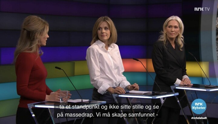 Hege Janson Skogen, Kristina Bolstad Picard og Anita Krohn Traaseth på debatten.