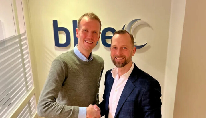 Til venstre er Kent Erik Kristiansen, Managing Director Blue-C, og til høyre står Per Martin Tanggaard, Strategic Advisor tba_.