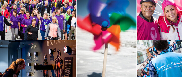 Kreftforeningen søker kommunikasjonsrådgiver Kreftforeningen collage bilder