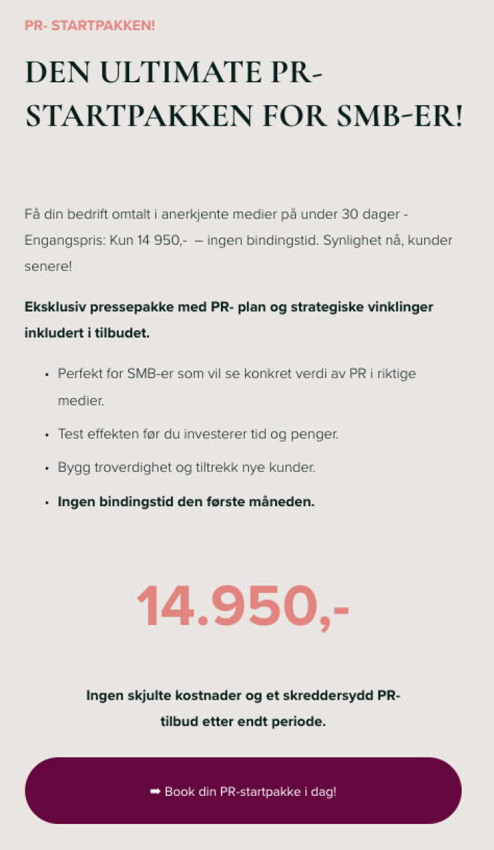 Ett av tilbudene fra Peacock.