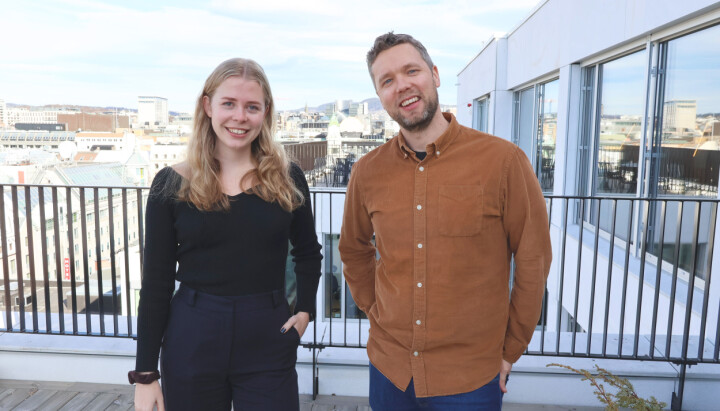 Stine Arnulf sammen med Morten Lervaag Jacobsen, partner og kreativ leder i Hekt. Stine Arnulf sammen med Morten Lervaag Jacobsen, partner og kreativ leder i Hekt.